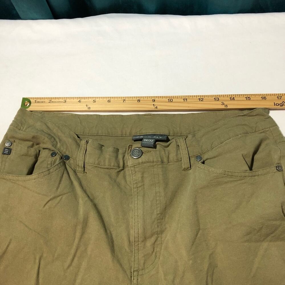 Free Fly mens 34x32 khaki green pants lightweight casual athleisure stretchy - Picture 6 of 11